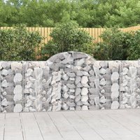 Berkfield Home Arched Gabion Baskets 4 pcs 200x30x100/120 cm Galvanised Iron in Silver