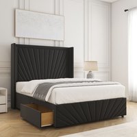 Nola Divan Bed Set Plush 54" Headboard 2 Drawers Footend & Mattress Double