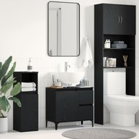 Oak Sink Cabinet 65x33x60 cm Made Engineered Wood x 33 x 60 cm