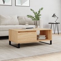 Berkfield Home Coffee Table Sonoma Oak 90x50x36.5 cm Engineered Wood in Brown