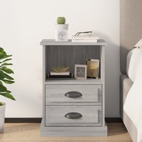 Berkfield Home Bedside Cabinet Grey Sonoma 43x36x60 cm | Size: 43 x 36 x 60 cm