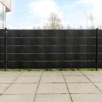 Berkfield Home Balcony Screens 10 pcs Black 255x19 cm Poly Rattan