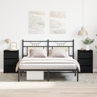 Berkfield Home Nightstands 2 pcs Black Oak 40x35x62.5 cm Made of Engineered Wood