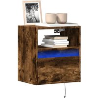TV Wall Cabinet LED Lights Smoked Oak 41x31x45 cm x 31 x 45 cm