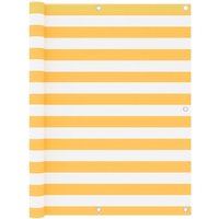 Berkfield Home Balcony Screen White & Yellow 120x600 cm Oxford Fabric