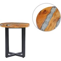 Berkfield Home Coffee Table 40x45 cm Solid Teak Wood & Polyresin