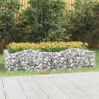 Berkfield Home Arched Gabion Raised Bed 200x100x50 cm Galvanised Iron in Silver | Size: 200 x 100 x 50 cm