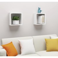 Berkfield Home Wall Cube Shelves 2 pcs White 30x15x30 cm | Size: 30 x 15 x 30 cm