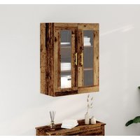 Wall Mounted Cabinet Glass Doors Old Wood 69 5x34x90 cm x 34 x 90 cm