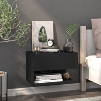 Berkfield Home Wall-mounted Bedside Cabinet Black