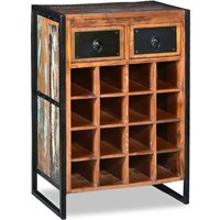 Berkfield Home Wine Rack for 16 Bottles Solid Reclaimed Wood in Brown