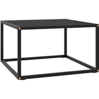 Berkfield Home Coffee Table Black with Black Glass 60x60x35 cm | Size: 60 x 60 x 35 cm