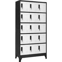 Berkfield Home Locker Cabinet Anthracite & White 90x40x180 cm Steel in Black | Size: 90 x 40 x 180 cm