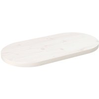 Berkfield Home Table Top White 80x40x2.5 cm Solid Wood Pine Oval