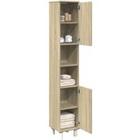 Berkfield Home Bathroom Cabinet Sonoma Oak 30.5x30x179 cm Engineered Wood in Brown