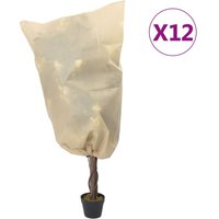 Plant Fleece Covers Drawstring 12 pcs 70 g m² 0.8x0.8 m