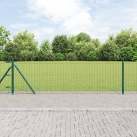 Berkfield Home Fence Posts Set of 52 Green Steel 3.2 x 3.2 x 50 cm Tough