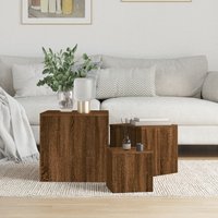 Berkfield Home Side Tables 3 pcs Brown Oak Engineered Wood