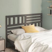 Berkfield Home Bed Headboard Grey 156x4x100 cm Solid Wood Pine | Size: 156 x 4 x 100 cm