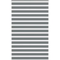 Berkfield Home Zebra Blind Dark Grey 150x230 cm Fabric Width 145.9 cm Polyester