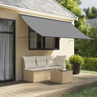 Berkfield Home Retractable Awning Anthracite 300x150 cm Fabric & Steel in Black