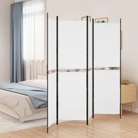 Berkfield Home 4-Panel Room Divider White 200x180 cm Fabric