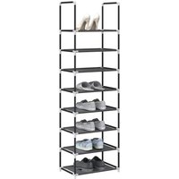 Berkfield Home Shoe Rack 8-Tier Black 44x28x145 cm Non-woven Fabric | Size: 44 x 28 x 145 cm