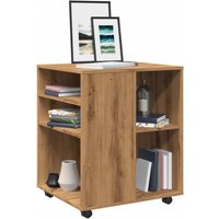 Berkfield Home Rolling Cabinet Artisan Oak 60x53x72 cm Engineered Wood in Brown | Size: 60 x 53 x 72 cm