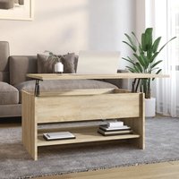 Berkfield Home Coffee Table Sonoma Oak 80x50x40 cm Engineered Wood in Brown | Size: 80 x 50 x 40 cm