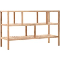 Berkfield Home Bathroom Shelf Solid Walnut Wood 100x40x65 cm in Beige | Size: 100 x 40 x 65 cm