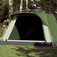 Berkfield Home Camping Tent Cabin 4-Person Green Quick Release