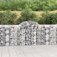 Berkfield Home Arched Gabion Baskets 13 pcs 200x50x100/120 cm Galvanised Iron in Silver