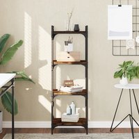 Berkfield Home Bookcase 4-Tier Smoked Oak 40x30x120 cm Engineered Wood in Brown | Size: 40 x 30 x 120 cm