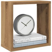 Berkfield Home Wall Cube Shelves 4 pcs Artisan Oak 30x15x30 cm Engineered Wood in Brown | Size: 30 x 15 x 30 cm