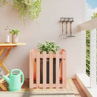 Berkfield Home Garden Planter with Fence Design 60x60x60 cm Solid Wood Douglas in Brown | Size: 60 x 60 x 60 cm