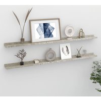 Berkfield Home Wall Shelves 2 pcs Concrete Grey 115x9x3 cm | Size: 115 x 9 x 3 cm