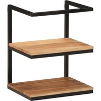 Berkfield Home Wall Shelf 40x30x50 cm Solid Wood Acacia & Iron in Brown | Size: 40 x 30 x 50 cm