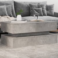 Berkfield Home Coffee Table with LED Lights Concrete Grey 90x50x40 cm | Size: 90 x 50 x 40 cm