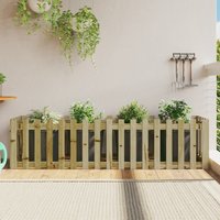 Berkfield Home Garden Raised Bed with Fence Design 200x50x50 cm Impregnated Wood Pine in Brown | Size: 200 x 50 x 50 cm