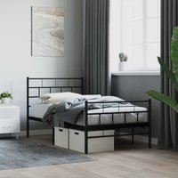 Berkfield Home Metal Bed Frame with Headboard & Footboard Black 100x200 cm