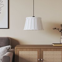 Berkfield Home Ceiling Lamp Shade White √ò38x23 cm Wicker | Size: 38x23 cm