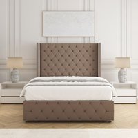 Mayfair Plush Velvet Divan Bed 54" Headboard & Mattress No Drawers Double