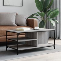Berkfield Home Coffee Table Grey Sonoma 100x50x45 cm Engineered Wood | Size: 100 x 50 x 45 cm