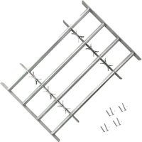 Berkfield Home Adjustable Security Grille for Windows with 4 Crossbars 500-650 mm in Silver