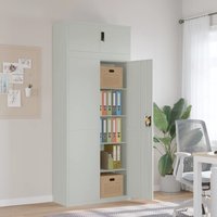 File Cabinet Light Grey 90x40x220 cm Steel x 40 x 220 cm