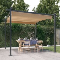 Berkfield Home Garden Gazebo with Retractable Roof 3x3 m Taupe in Beige