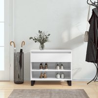 Berkfield Home Shoe Cabinet High Gloss White 70x36x60 cm Engineered Wood | Size: 70 x 36 x 60 cm