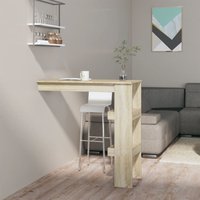 Berkfield Home Wall Bar Table Sonoma Oak 102x45x103.5 cm Engineered Wood in Brown