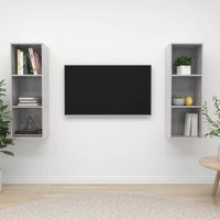 Wall mounted TV Cabinets 2 pcs Concrete Engineered Wood