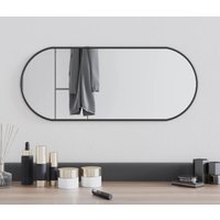 Berkfield Home Wall Mirror Black 60x25 cm Oval